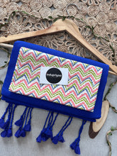 Royal Blue Handloom Cotton Saree With Zig Zag Print Blouse